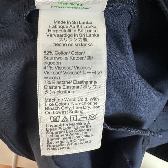 J.Crew Petite Kelsey Cotton Blend Flare Pant High Waist Navy Slim Crop US 8 NWT - Picture 12 of 13